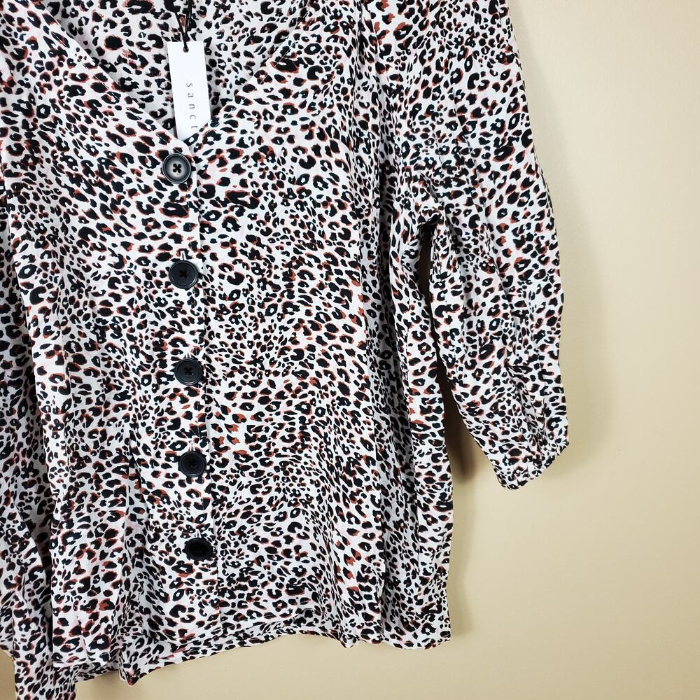 Sanctuary Modern Leopard Print Button-up Blouse Size L - Picture 5 of 9
